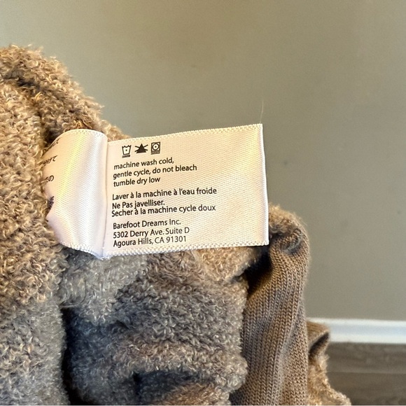 Barefoot Dreams Cozychic Lite Circle Cardigan Bamboo Pockets 423 Taupe Sz S - Picture 5 of 7